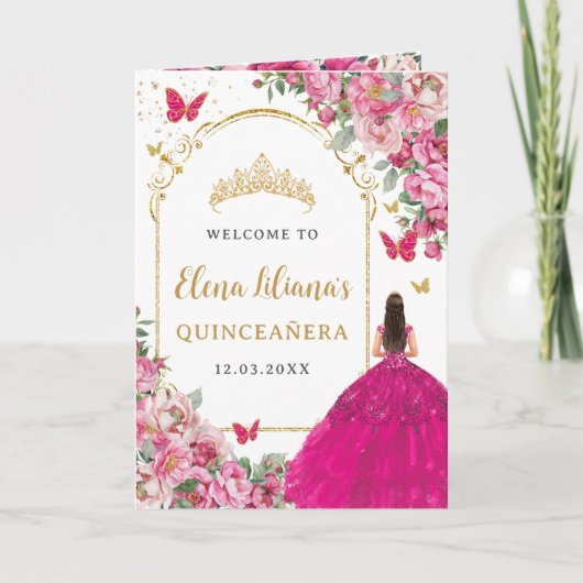 Programme d'événements de Padrinos Fuchsia Or Quin (Devant)
