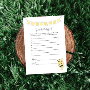 Programme Devine Que Bébé Food Game Girl Teddy Bear Card