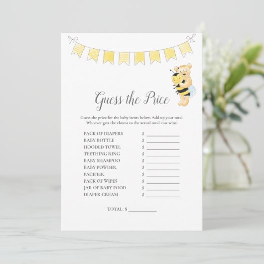 Programme Devinez Le Prix Jeu Garçon Teddy Bear Card (Debout devant)