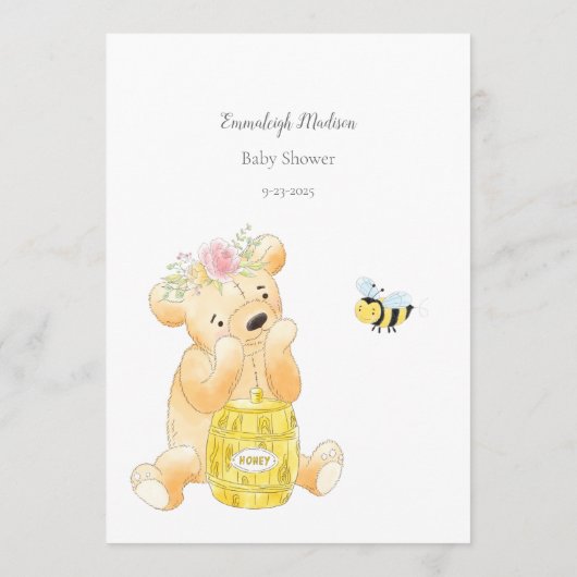 Programme Devinez Le Prix Jeu Girl Teddy Bear Card (Dos)