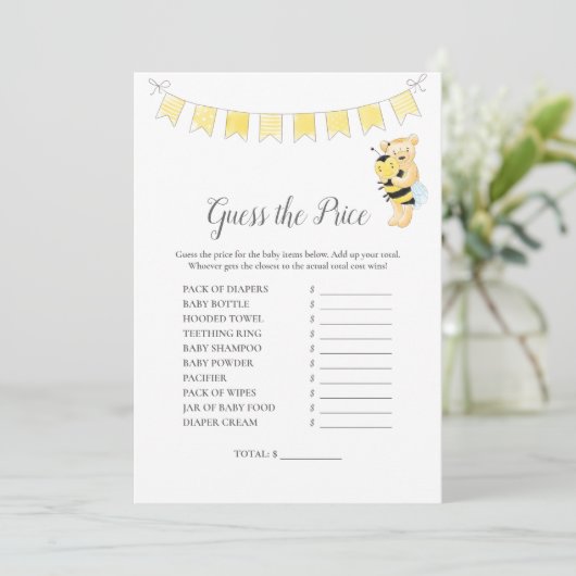 Programme Devinez Le Prix Jeu Girl Teddy Bear Card (Debout devant)