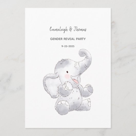 Programme Devinez Le Prix Jeu Moderne Baby Elephant Card (Dos)