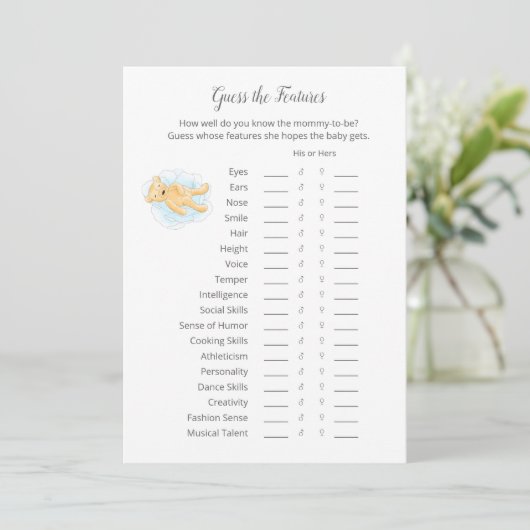 Programme Devinez Les Caractéristiques Game Boy Teddy Bear C (Debout devant)