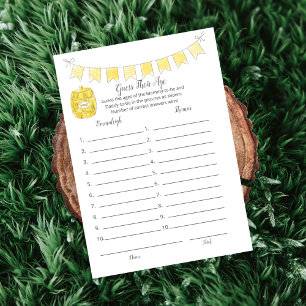 Programme Devinez Leur Age Jeu Girl Teddy Bear Card