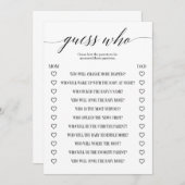 Programme Devinez qui minimaliste jeu de Baby shower (Devant / Derrière)