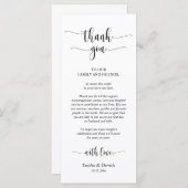 Programme Dîner Mariage moderne Cadre Merci Prog (Devant / Derrière)