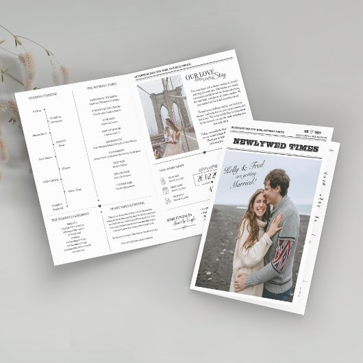Programme d'infographie Mariage de journal plié