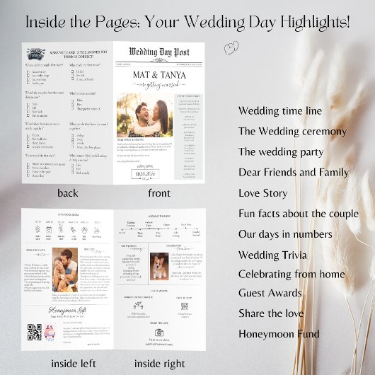 Programme d'infographie Mariage de journaux