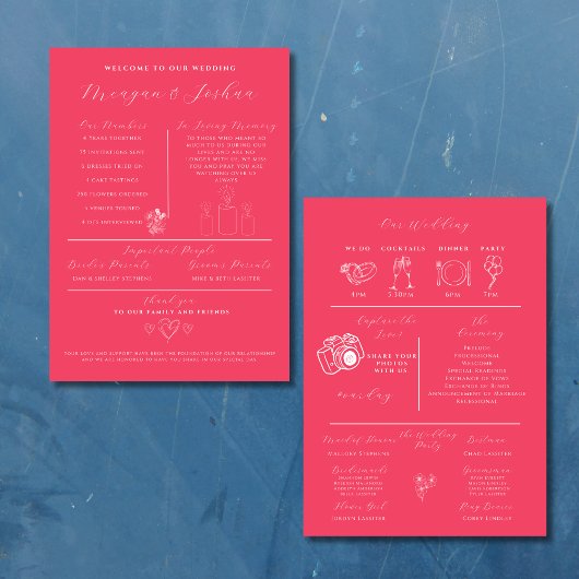 Programme d'infographie Mariage moderne rose chaud