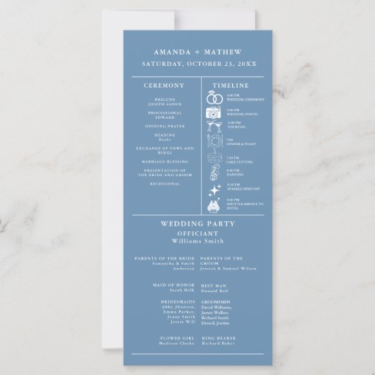 Programme d'infographie minimaliste de Mariage ble (Devant)