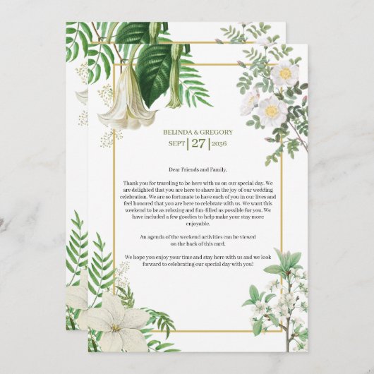 Programme d'innovation Mariage Floral Vert Blanc (Devant / Derrière)