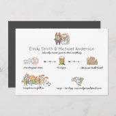 Programme d'invitation au calendrier de mariage Ic (Devant / Derrière)