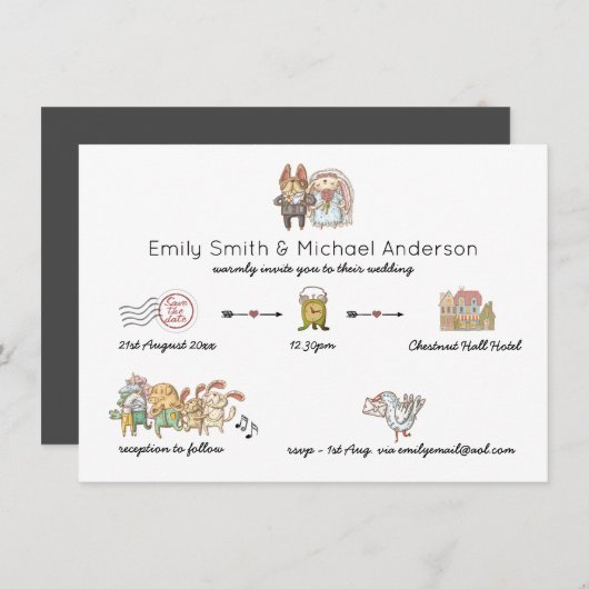 Programme d'invitation au calendrier de mariage Ic (Devant / Derrière)