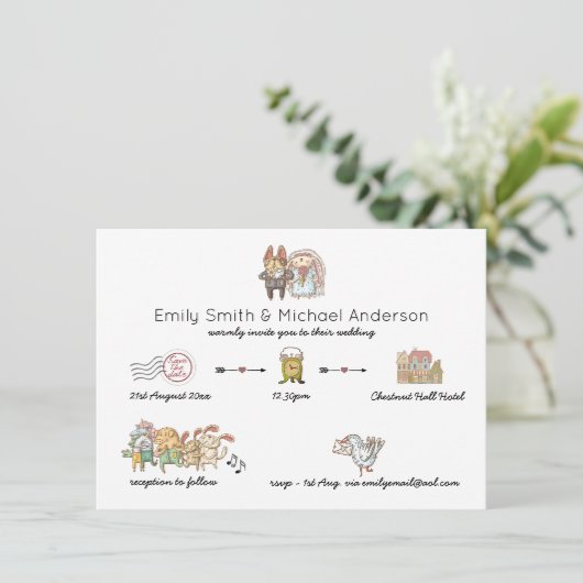 Programme d'invitation au calendrier de mariage Ic (Debout devant)