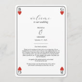 Programme d'itinéraire Mariage de carte de jeu de  (Devant)