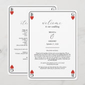 Programme d'itinéraire Mariage de carte de jeu de  (Devant / Derrière)