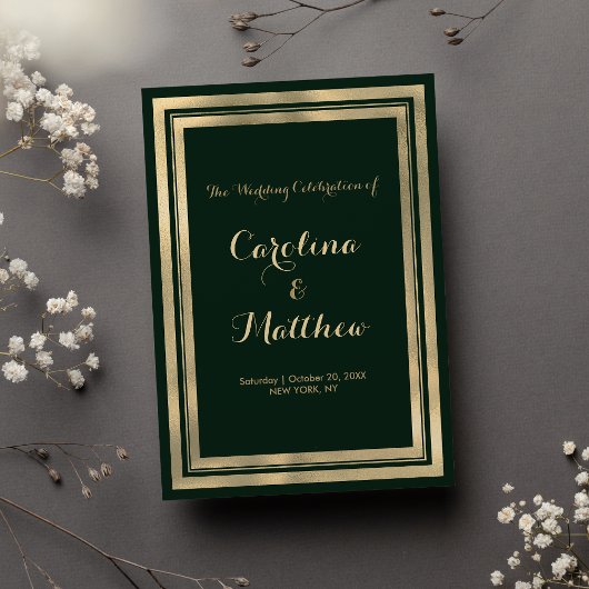 Programme d'or vert de la forêt moderne géométriqu