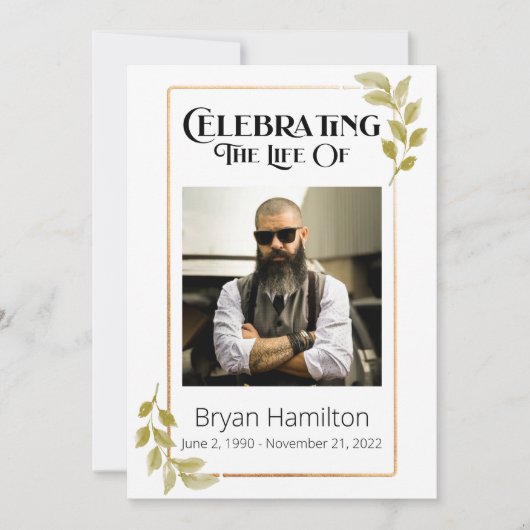 Programme d'Ordre de service commémoratif des funé (Devant)