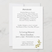 Programme d'Ordre de service commémoratif des funé (Dos)