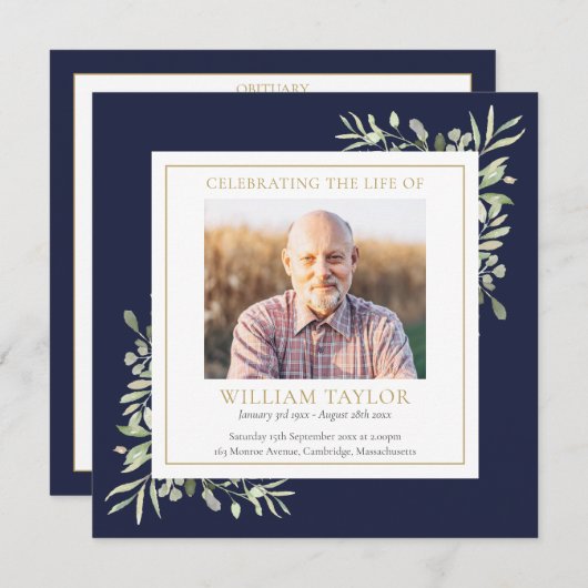 Programme d'Ordre de service commémoratif des funé (Devant / Derrière)