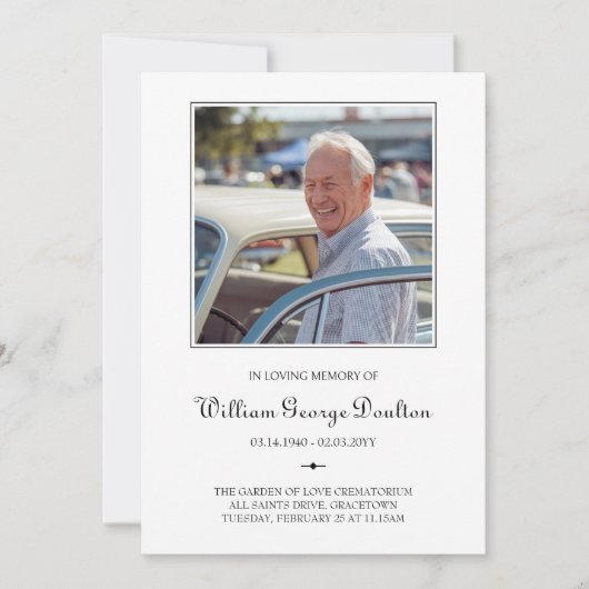 Programme d'ordre de service pour les funérailles  (Devant)