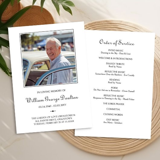 Programme d'ordre de service pour les funérailles 