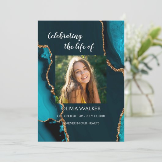 Programme d'ordre de service Turquoise & Gold (Debout devant)