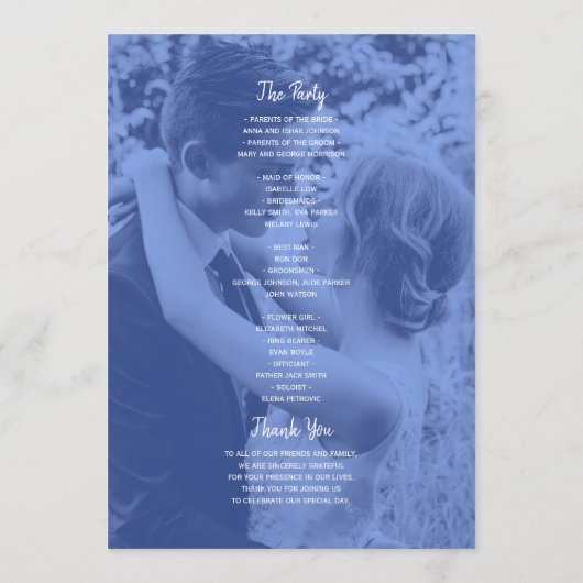 Programme Double Photo Wedding (Dos)