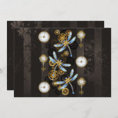 Programme Dragonflies de Steampunk sur arrière - plan rayé b (Devant / Derrière)