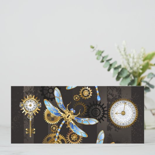 Programme Dragonflies de Steampunk sur arrière - plan rayé b (Debout devant)