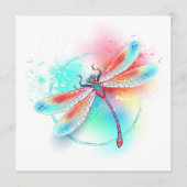 Programme Dragonfly rouge sur l'arrière - plan aquarelle (Devant)