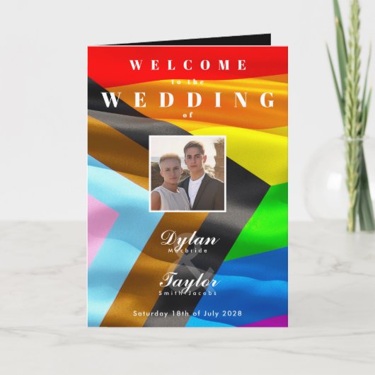 Programme Drapeau de la fierté Photo de mariage gay Typograp (Devant)