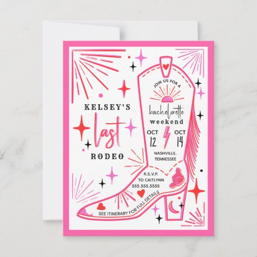 Programme du dernier week-end de célibataire de la (Devant)