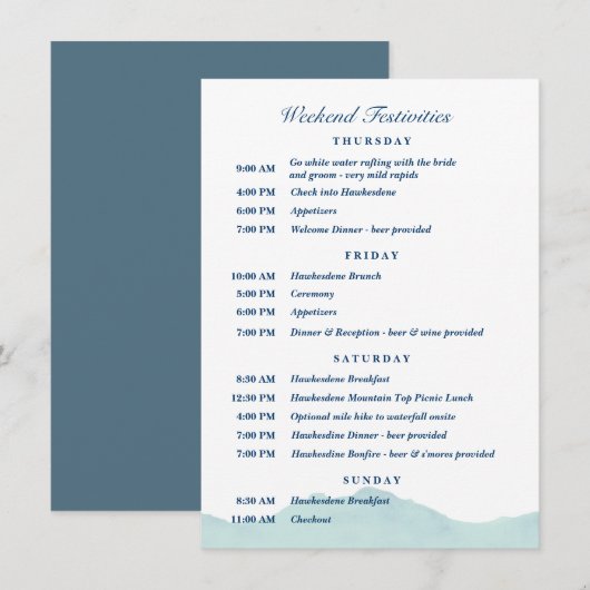 Programme du Mariage d'Ashley & Nolan 1 (Devant / Derrière)