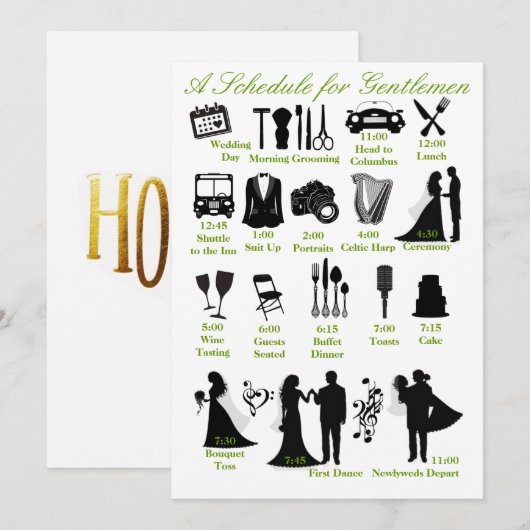 Programme du Mariage pour les Garçons d'Honneur (Devant / Derrière)