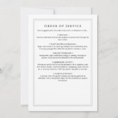 Programme du service funèbre ordre de la cérémonie (Dos)