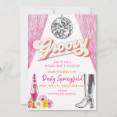 Programme du week-end de fiançailles rétro funky d (Devant)