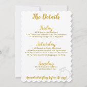 Programme du week-end de jeune fille or pailleté (Dos)