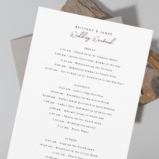 Programme du week-end de mariage
