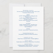 Programme du week-end de mariage à Pelham House Bi (Dos)