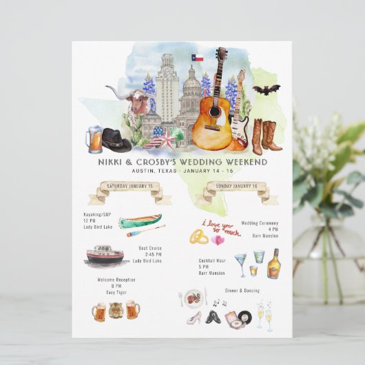 Programme du week-end de mariage | Austin, Texas (Debout devant)