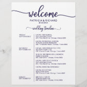 Programme du week-end de mariage Chic Bleu Navy Ca (Devant)