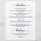 Programme du week-end de mariage Chic Bleu Navy Ca (Dos)