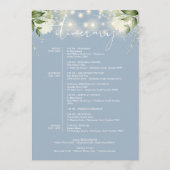 Programme du week-end de mariage Dusty Blue Floral (Dos)