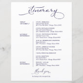 Programme du week-end de mariage Écriture élégante (Dos)