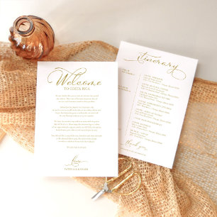 Programme du week-end de mariage Écriture élégante