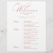 Programme du week-end de mariage Élégant accueil (Devant)