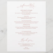 Programme du week-end de mariage Élégant accueil (Dos)
