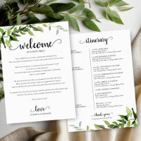 Programme du week-end de mariage Élégante verdure