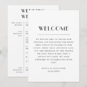 Programme du week-end de mariage et message de bie (Devant / Derrière)